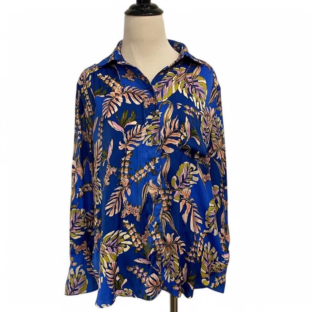 Free People High-Low Novelty Print Butterfly Leaf Floral